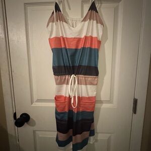 Striped Multicolor Sleeveless Dress
